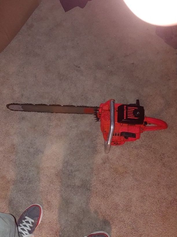 Vintage Homelite Chainsaw New Chain New Bar It Runs Good Ryobi Blower Runs Good