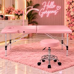 Salon bed and stool