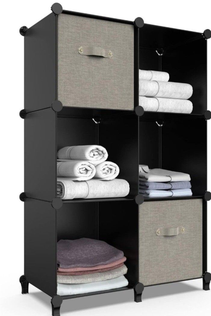 6-Cube Storage Organizer, Closet Organizer Storage Cabinet Shelf Bookcase Bookshelf,Storage Cubes Organizer