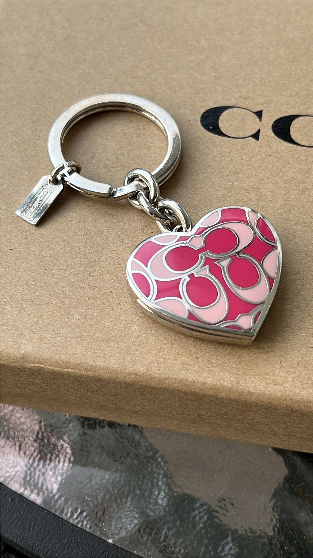 Coach Heart Locket Keychain Or Bag Charm