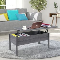 Modern Storage Coffee Table with Lift Top (Gray Oak) - New In Box