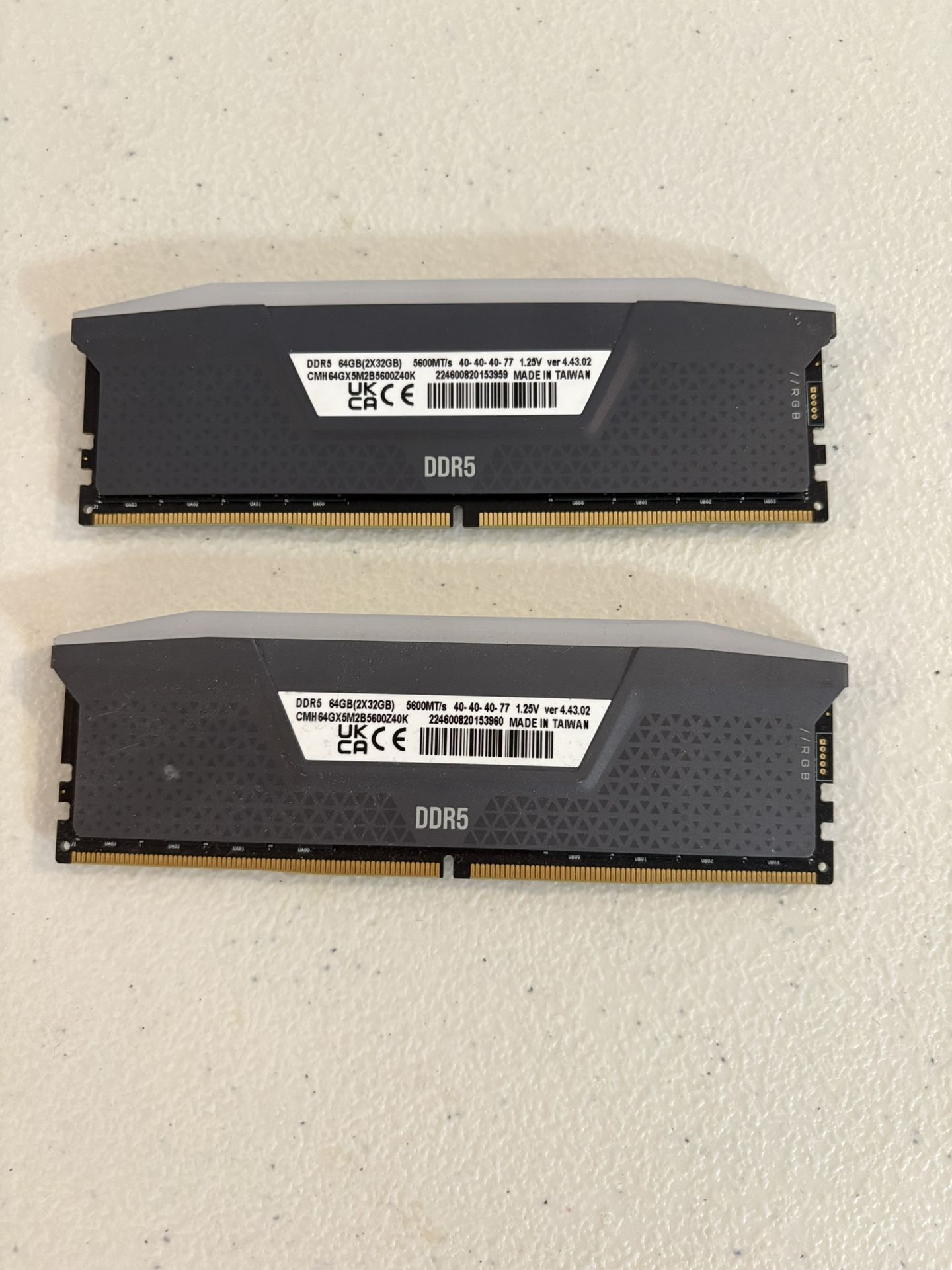 Corsair Vengeance RGB 64 GB DDR5 5600MT/s RAM