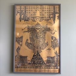 Limited-Edition 8/23 Gold Foil Montana Sagrada Poster Art Framed Alejandro Jodorowsky