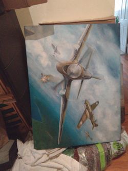 Ww2 Pearl Harbour Big Painting On Canvas Bought 15 Year's Ago For 500 At Gallery In San Jose
