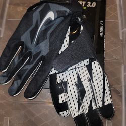 Brand New Nike Vapor Jet Football Gloves Black White Youth Kids Size Large