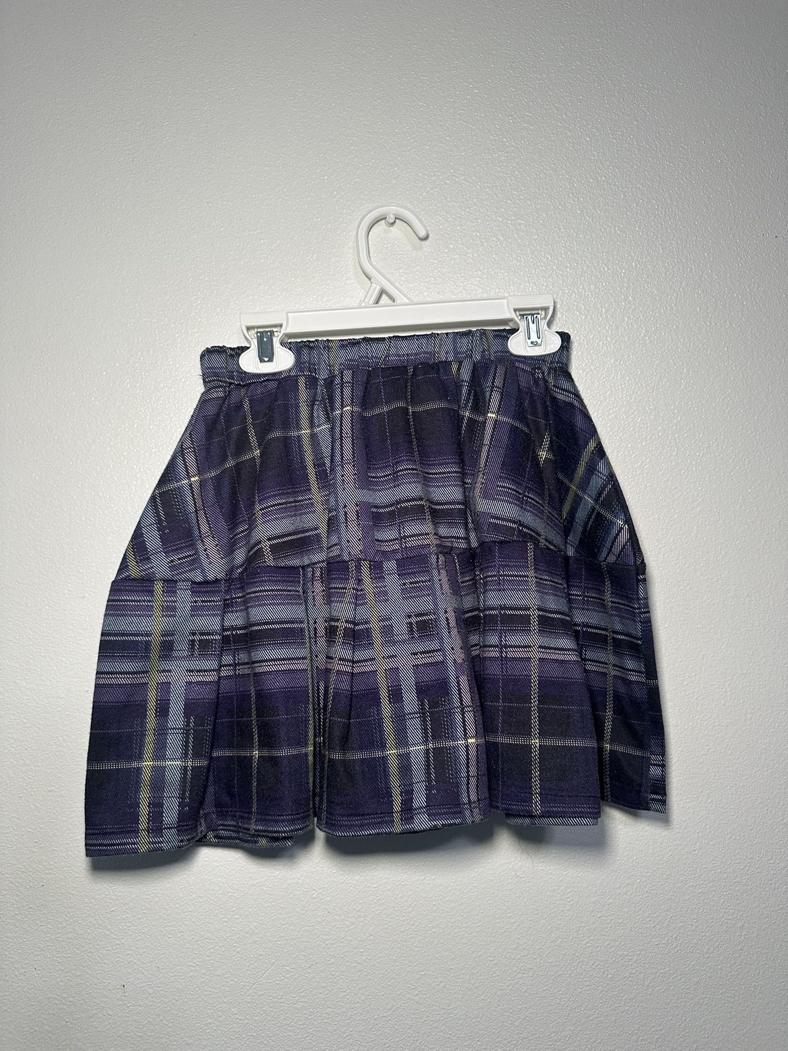 Dark Purple Plaid Skirt - Small