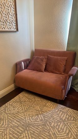 Pink velvet pullout chair