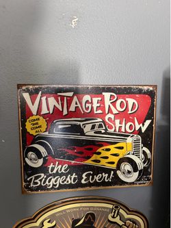 Vintage Rod Show Metal Sign Wall Decor man cave