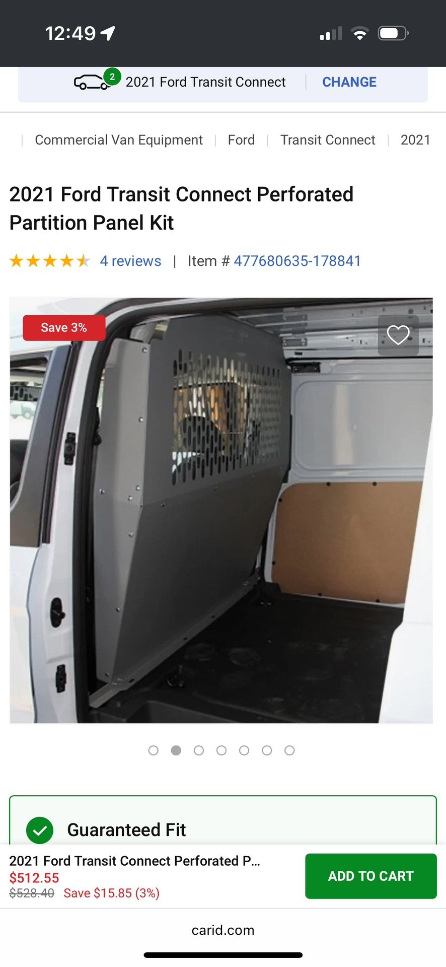 Van Partition, Ford Transit Connect, Nissan NV200, Chevy City Express And Ram Pro Master City