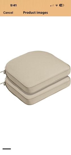 Outdoor Chair Cushions Set,Machine-Washable Cover with zipper and Non-Slip Ties,Water Resistant Chair Pad for Outdoor Furniture,2"Thick Dining Chair P