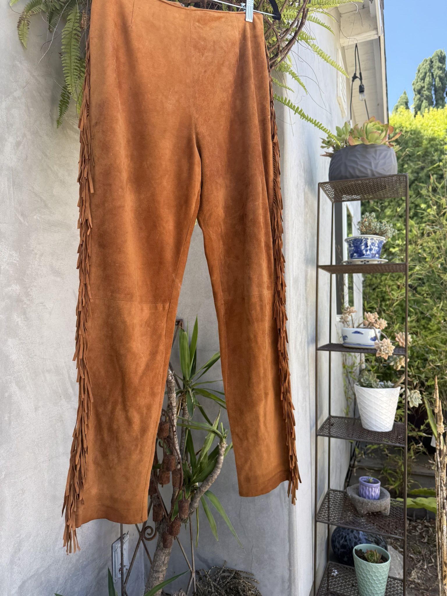 Vintage retro KORS suede fringe pants