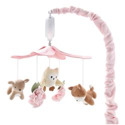 The Peanutshell Crib Mobile for Girls - Pink and White Musical Baby Crib Mobile with 12 Lullabies, Forest Baby Little Forest Nursery Decor Amazon's Ch