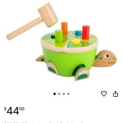 Wooden Turtle Hammering Game - Toy Designed for Kids, Ages 18 Month & Up