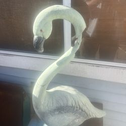 Don’t be a pain in the neck; Vintage Concrete “Green Flamingo” with Exposed Rebar and Cracks: