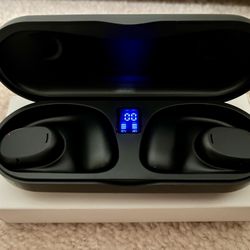 NEW Open Ear Wireless Headphones, Bluetooth Earbuds W/ Digital Display Charging Case, Waterproof !