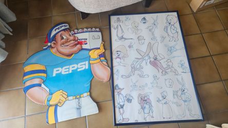 Old sign and looney toons art