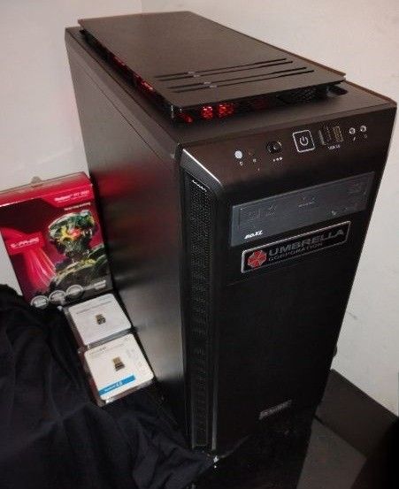 PC Computer Desktop with Resident Evil Game Gaming Theme