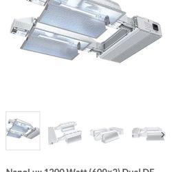 NanoLux 1200 Watt (600×2) Dual DE Grow Light Fixture, 208-240 Volt