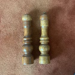 Large wooden salt and pepper shakers