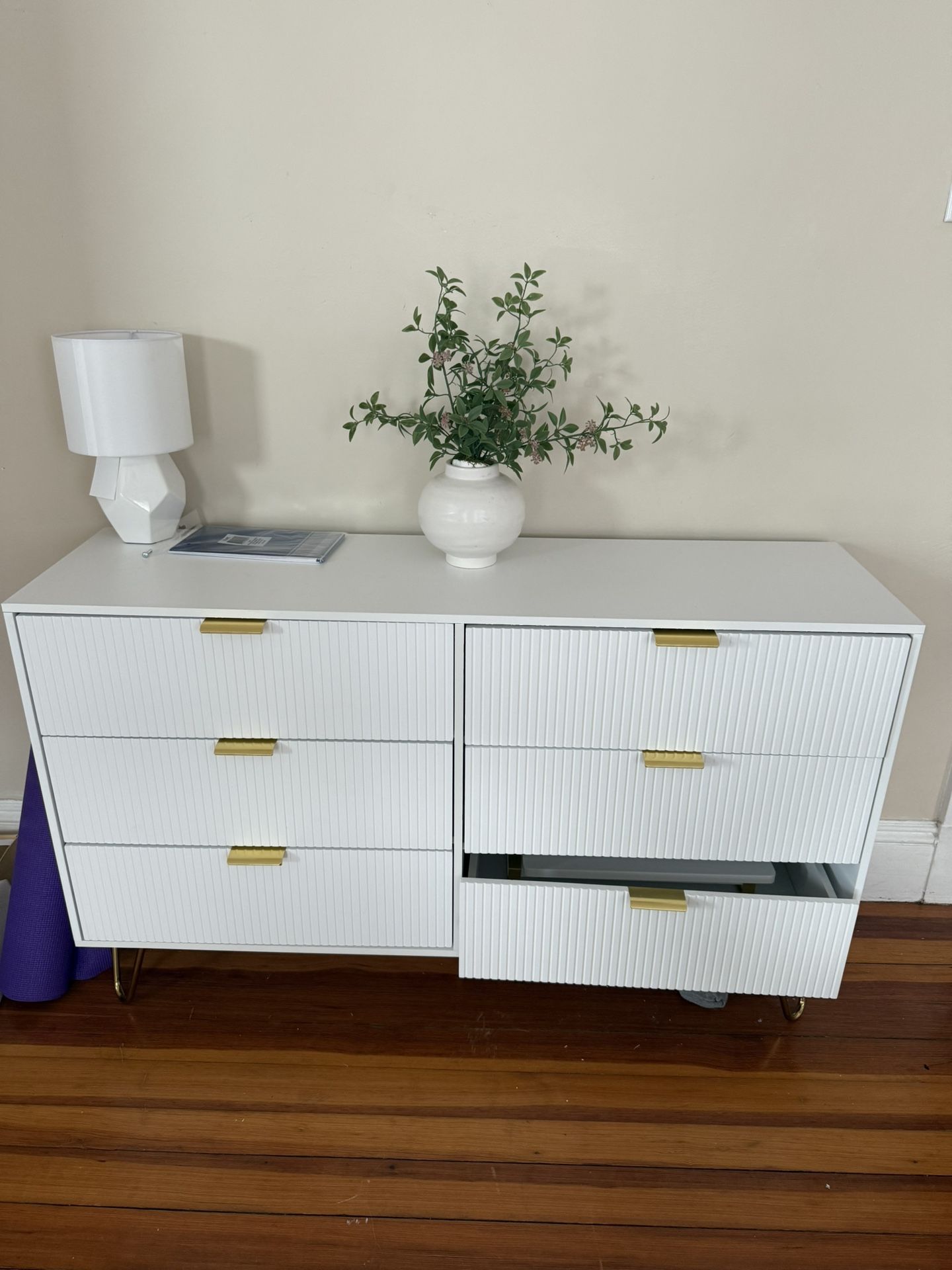 White and Gold Dresser