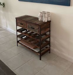 Rustic Reclaimed Wood Wine Rack Cabinet