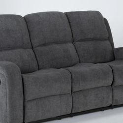 Anton Brown 78" Manual Reclining Fabric Sofa | Track Arms | Wall Hugger