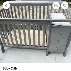 Baby Crib With Changing Table  Still Like New