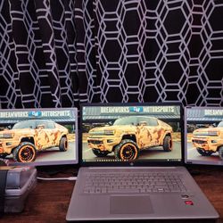 15.6" Triple  (3)  Laptop Extended Monitor Setup