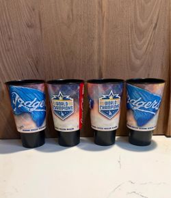 LA Dodgers 2020 World Champions Plastic Cups Set of 4