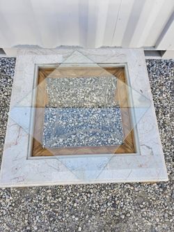 Marble Table With Glass Inlay