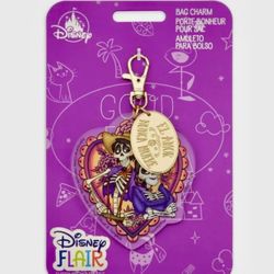 Disney Pixar Coco Bag Charm Heart Shaped - Imelda & Hector NWT