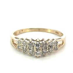 Woman’s Ladies 14k Yellow Gold Diamond Pyramid Ring .24 CTW Size 9 GP3110355