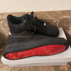 Custom Black Glitter AF1s w/ Red Bottoms 