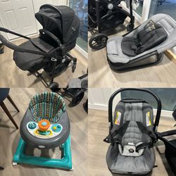 Baby Joy 2-in-1 Stroller Set + Baby Walker – Like New Description: Like new Baby Joy 3-in-1 stroller set. Used only once and in excellent condition.