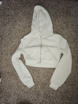 Juniors Cropped Zip Up Hoodie