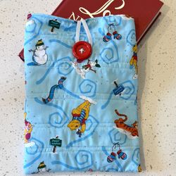 Book Kindle Sleeve Bag Cover 10.5 X 8in Winnie The Pooh Bear Fabric Padded Quilted NEW Handmade Lined Bags. Holiday Christmas Seasonal Gift Gifts Pres