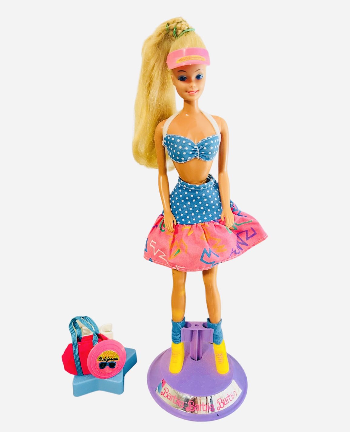 1976 Barbie Doll Mattel 1980s California Dreaming Outfit Bag & Frisbee