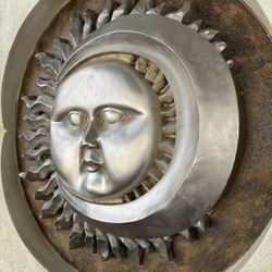 Huge Sun Moon Face Indoor Outdoor Wall Art $100