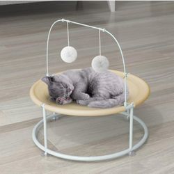 Elevated Cat Hammock Bed for Indoor Cats,Breathable Washable Cat Hammock Pet Supplies,Free-Standing Stable Detachable Pet Bed,for Puppies and Kittens,
