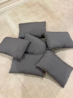 Set of 6 Gray Outdoor Chair Pillows