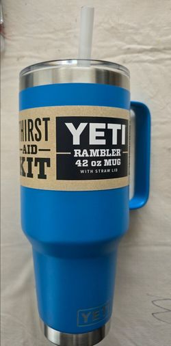 Yeti mug 42 oz with straw big wave blue new