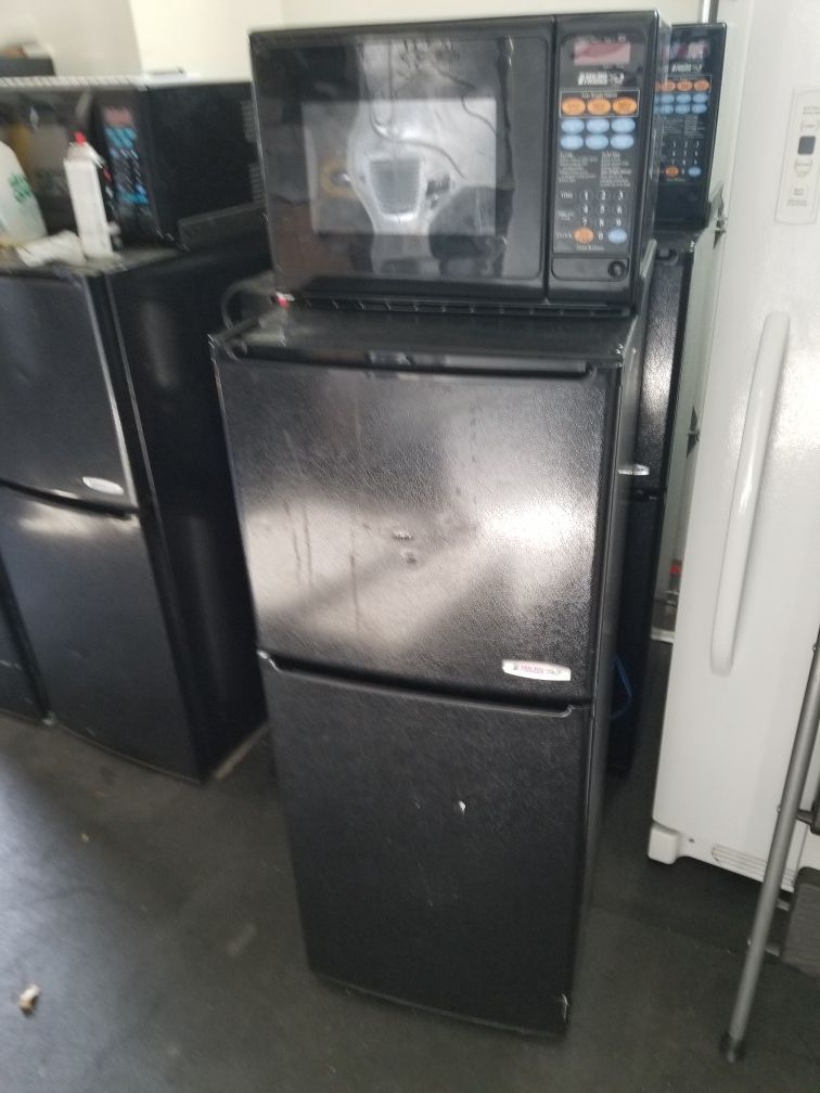Mini fridge with microwave