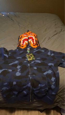 BAPE TIGER CAMO HOODIE FULL ZIP SIZE LARGE