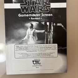 Star Wars Gamemaster Screen Revised Book West End Games 1996