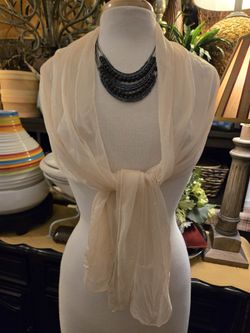 Lightweight Cream Scarf With Shimmer