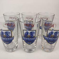 Kelsey's Restaurant Bell Canada Le Repechage Hockey Tall Beer Glass **Set of 6**