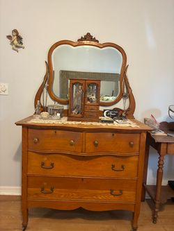 Antique Oak Dresser with Mirror
