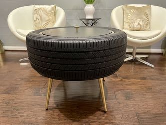 Custom - Tire Coffee Table With Built In Cooler/Storage