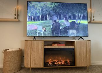Tv stand, fireplace, excellent condition $380 price is firm
