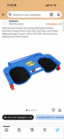 Rolling Knee Creeper with Tool Tray